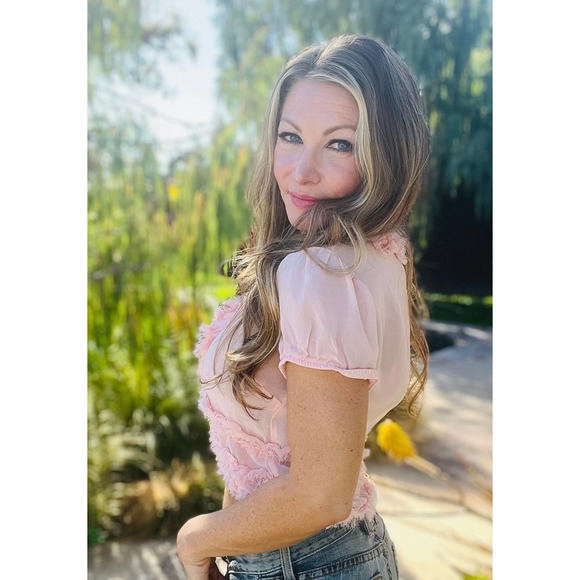 Charlotte Russe BOHO Crop Top Button Up - Picture 3 of 7